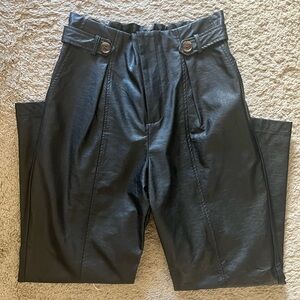 Paper bag leather pants